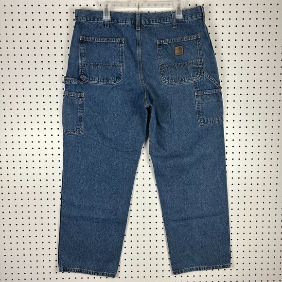 Carhartt Carpenter Jeans‎ 36x30 Pants Distressed Faded Work Wear B13DPS Western - Picture 1 of 7